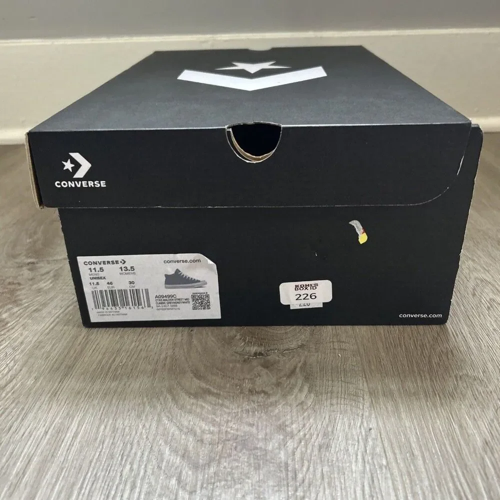 Converse CTAS Malden Street Mid Canvas Mens 11.5 Gray Shoes Sneakers A09499C NEW